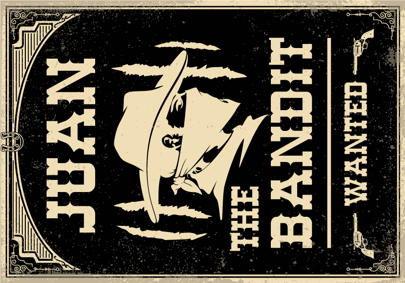 Dywan winylowy z imieniem motyw zachodnich bandytów - TenStickers