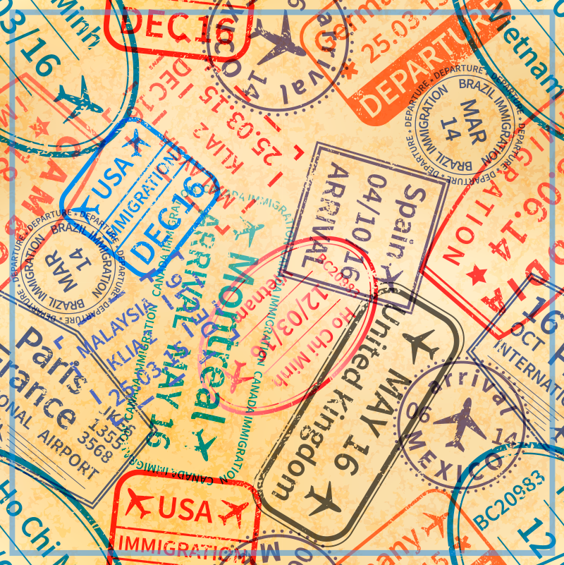 Niesamowity dywan vintage z pieczątką podróżną - TenStickers