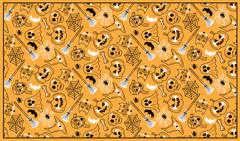 Dywan winylowy Halloween Dynie i czaszki - TenStickers