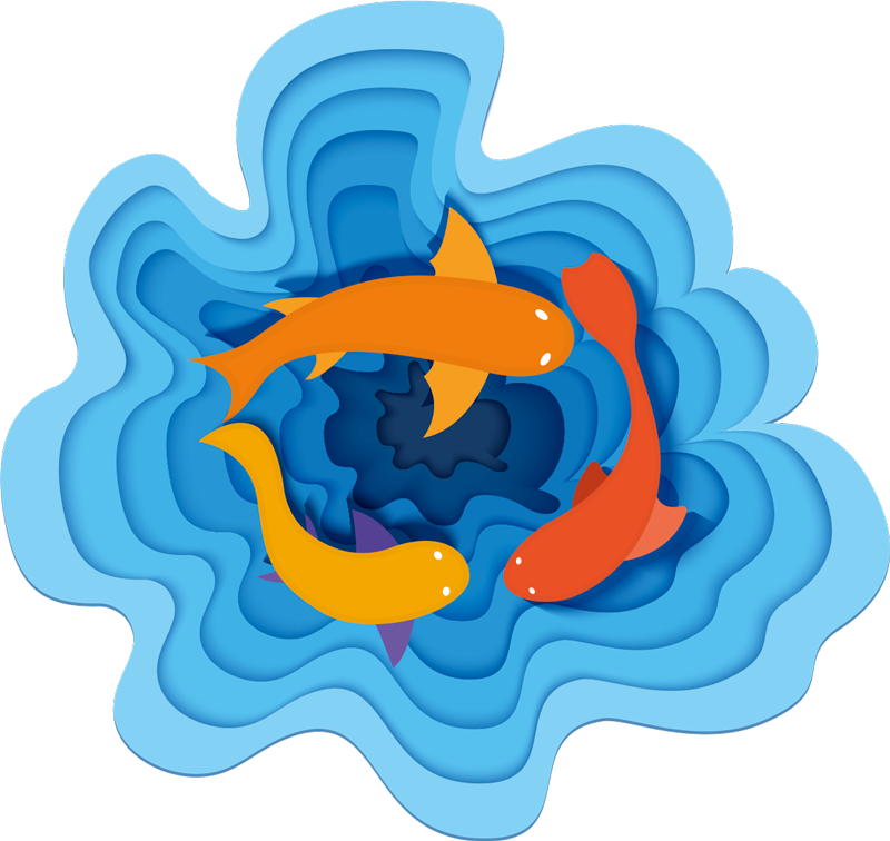 Dywan winylowy zwierzęta wzór wodnego koi - TenStickers