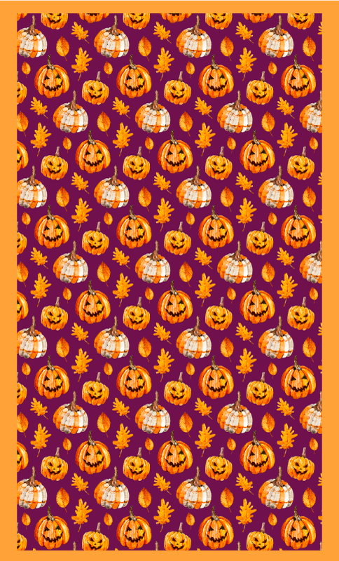 Dywan winylowy z dyni na Halloween - TenStickers