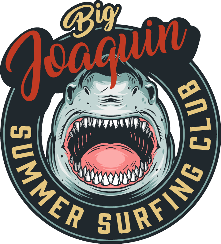 Dywan winylowy z imieniem godło surfowania rekina - TenStickers