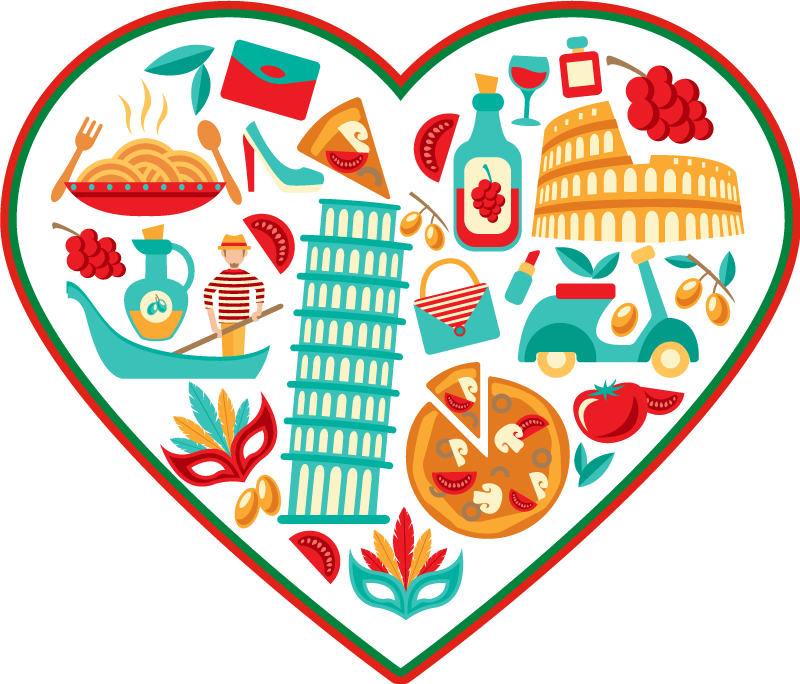 Dywan winylowy Najważniejsze włoskie symbole - TenStickers