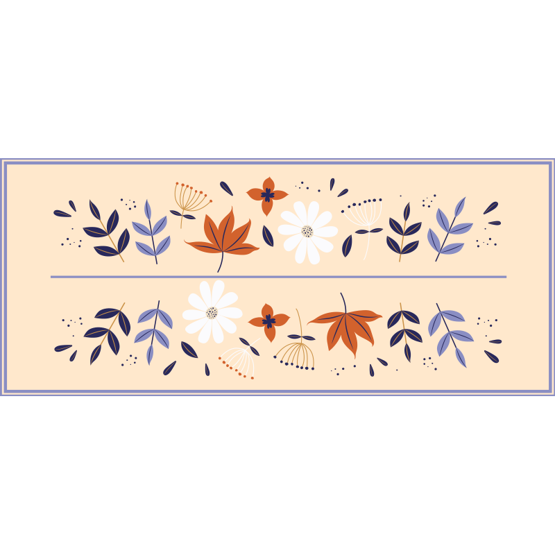 Dywan w niebieskie i czerwone kwiaty - TenStickers