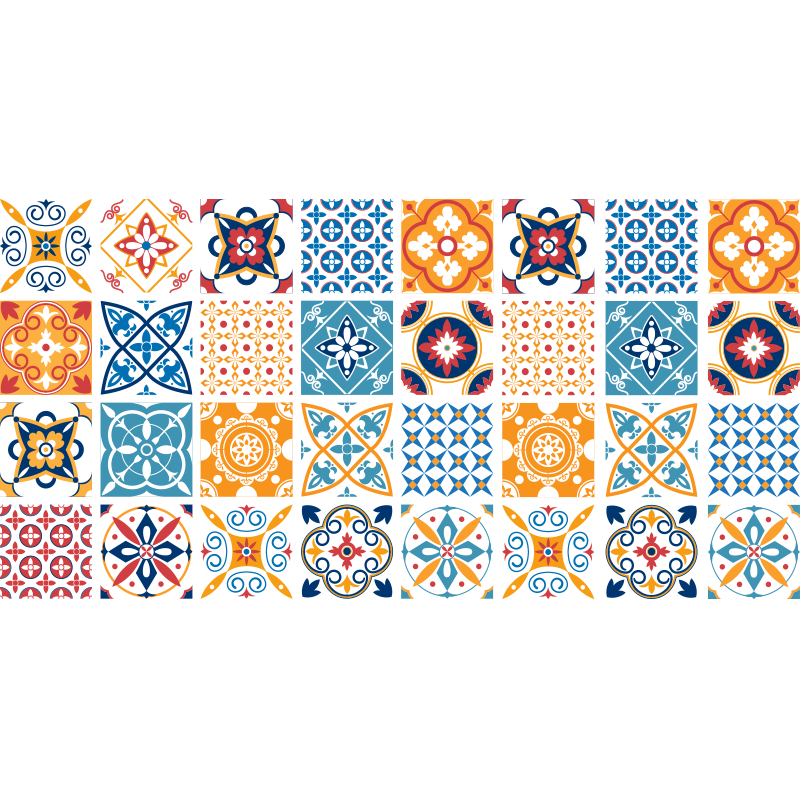 Dywan winylowy do kuchni malowane płytki portugalskie - TenStickers