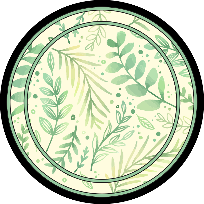 Dywan winylowy do łazienki w kwiaty z liści koła - TenStickers