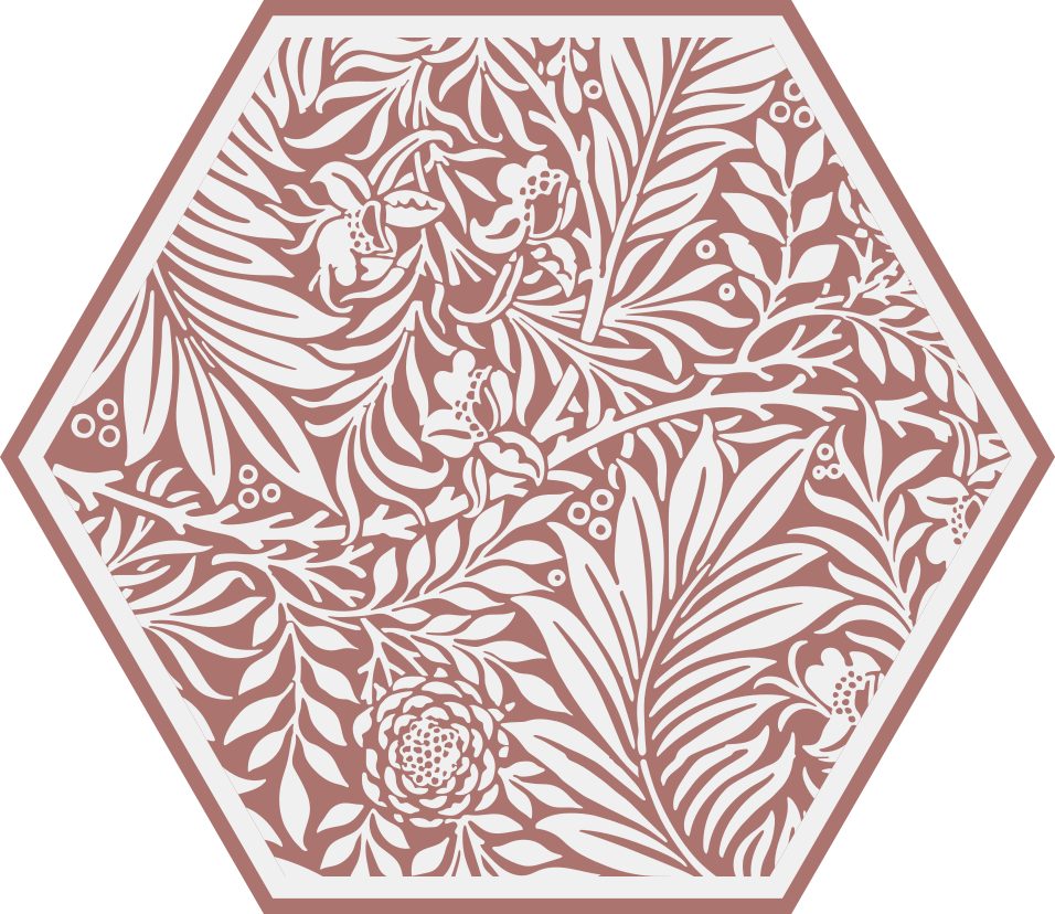Dywan winylowy w kwiaty i rośliny w hexagonie - TenStickers