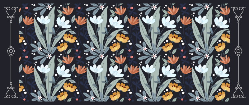 Dywan winylowy w kwiaty i rośliny wzór aranżacji kwiatowej - TenStickers