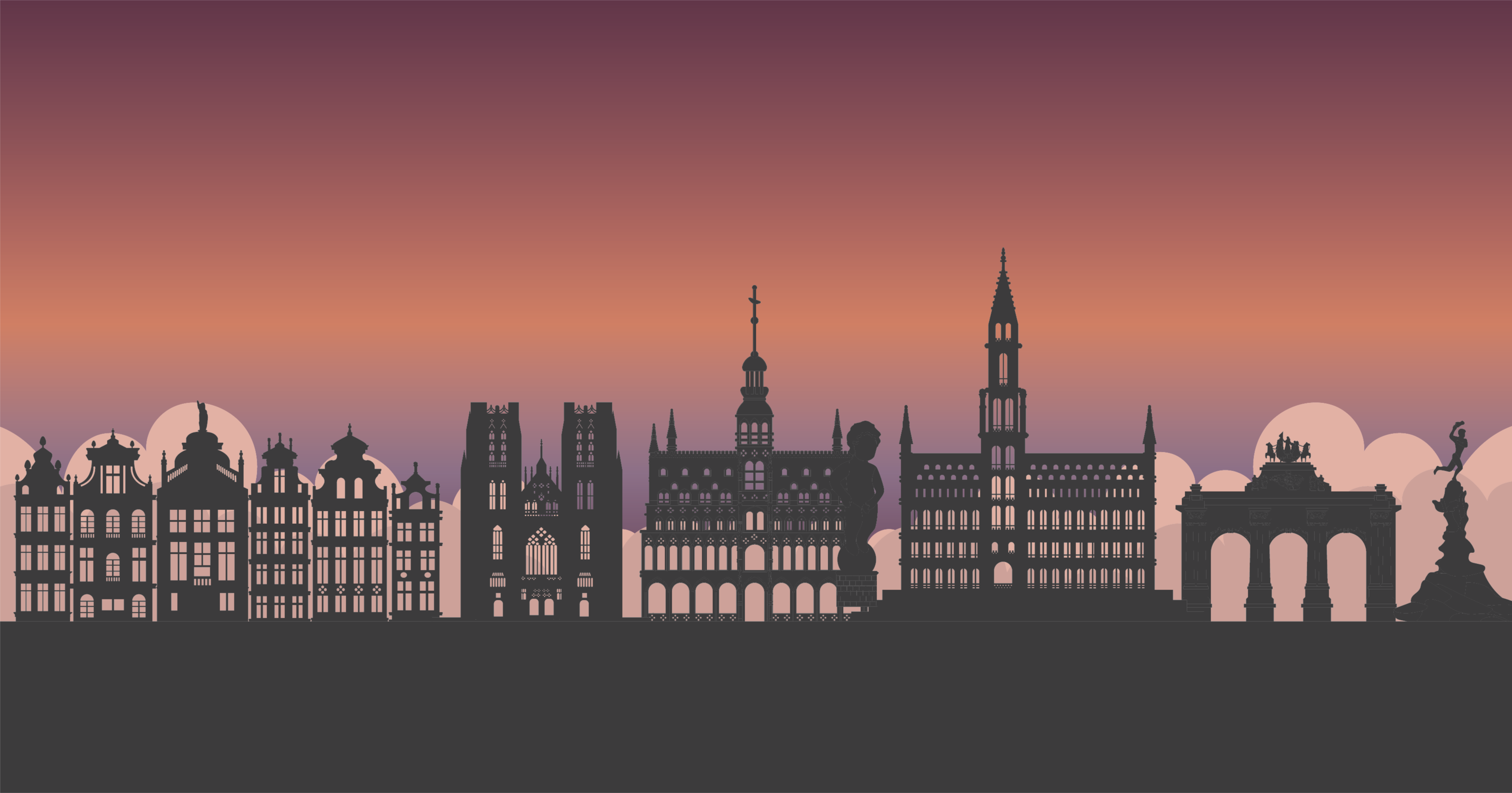 Dywan winylowy Panorama Brukseli - TenStickers