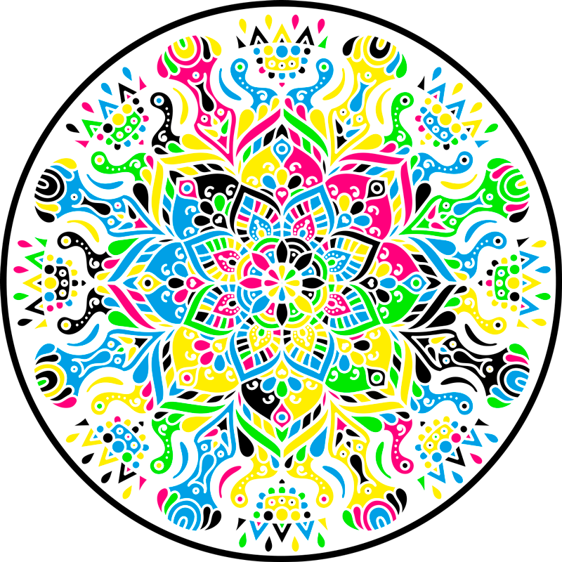 Dywan winylowy z mandalą tętniąca życiem mandala - TenStickers