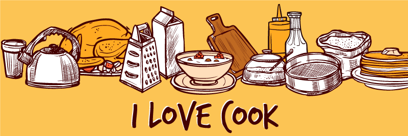 Dywan winylowy do kuchni kocham gotować - TenStickers