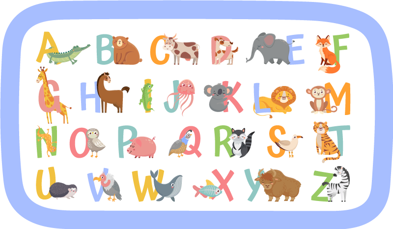 Dywan winylowy z alfabetem zwierząt - TenStickers