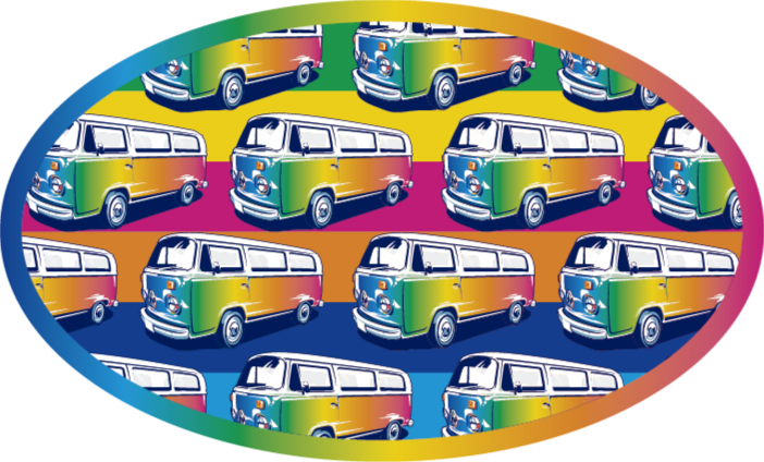 Dywan winylowy dla nastolatków retro hippie van - TenStickers