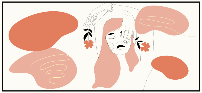 Minimalistyczny dywan winylowy abstrakcyjna sztuka twarzy - TenStickers