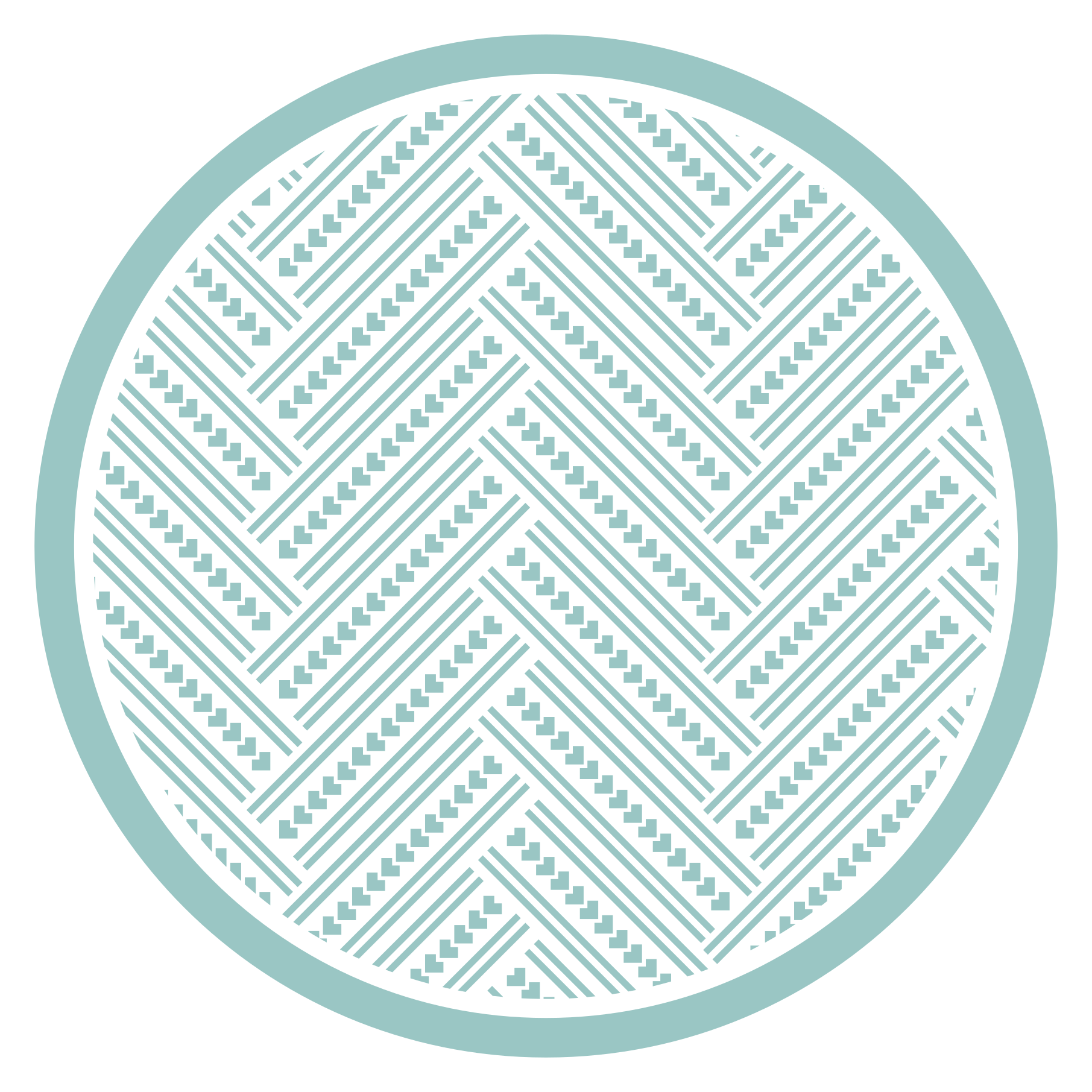 Dywan nowoczesny Turkusowe koło w pasy - TenStickers