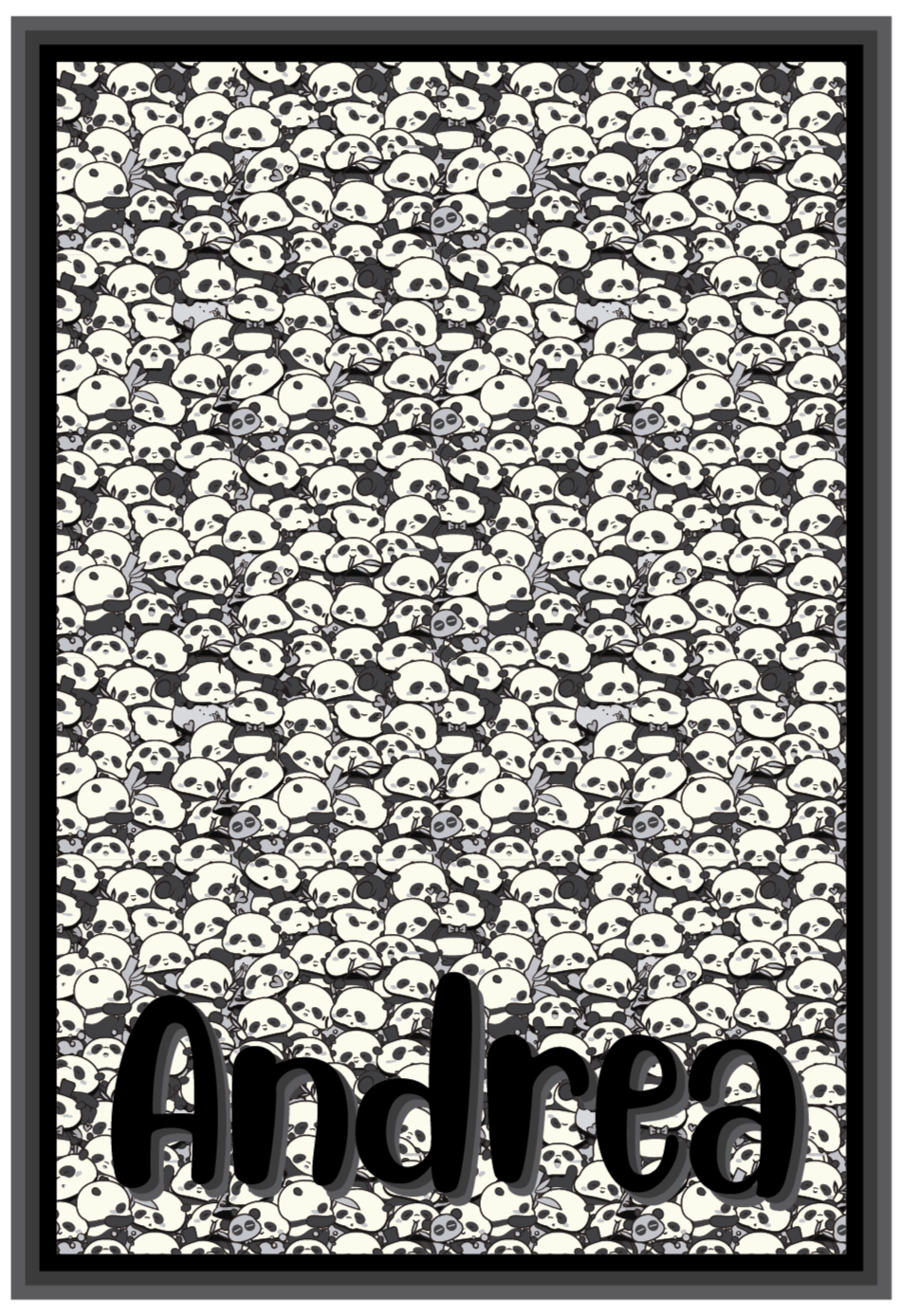 Dywan winylowy z imieniem spersonalizowane pandy - TenStickers