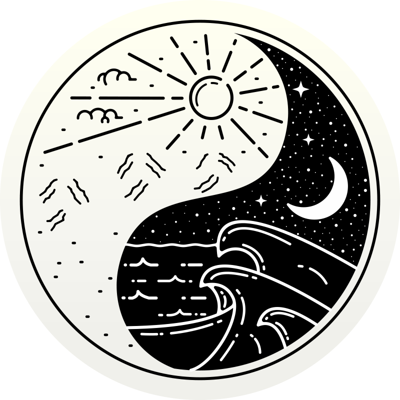 Yin yang sun and moon nowoczesny dywan - TenStickers