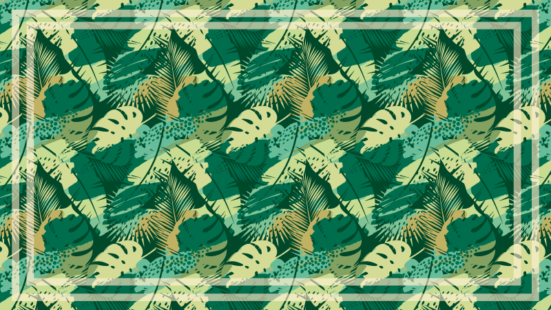 Tropikalna dżungla pozostawia dywan kwiatowy - TenStickers