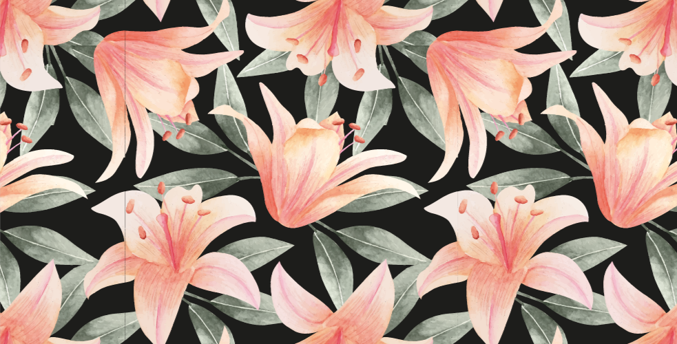 Dywan retro w kwiatowy wzór - TenStickers