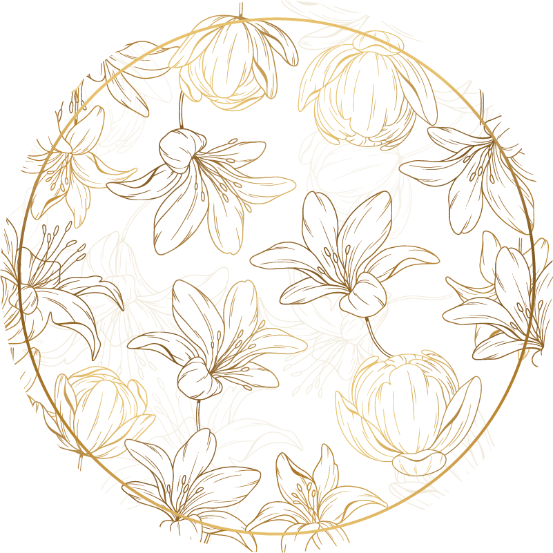 Dywan kwiatowy w złote kwiaty - TenStickers