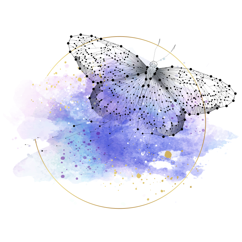 Dywan winylowy w kwiaty i rośliny akwarela motyla - TenStickers