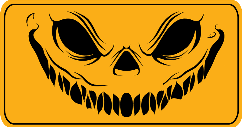 Dywan winylowy na halloween strasznie uśmiechnięta twarz - TenStickers