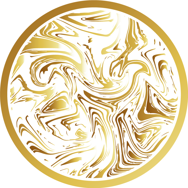 Złoty i biały marmurowy dywan - TenStickers