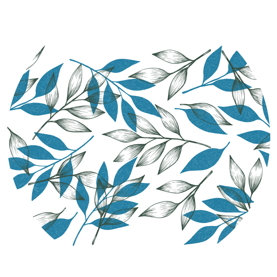 Dywan winylowy w niebieskie i zielone liście - TenStickers