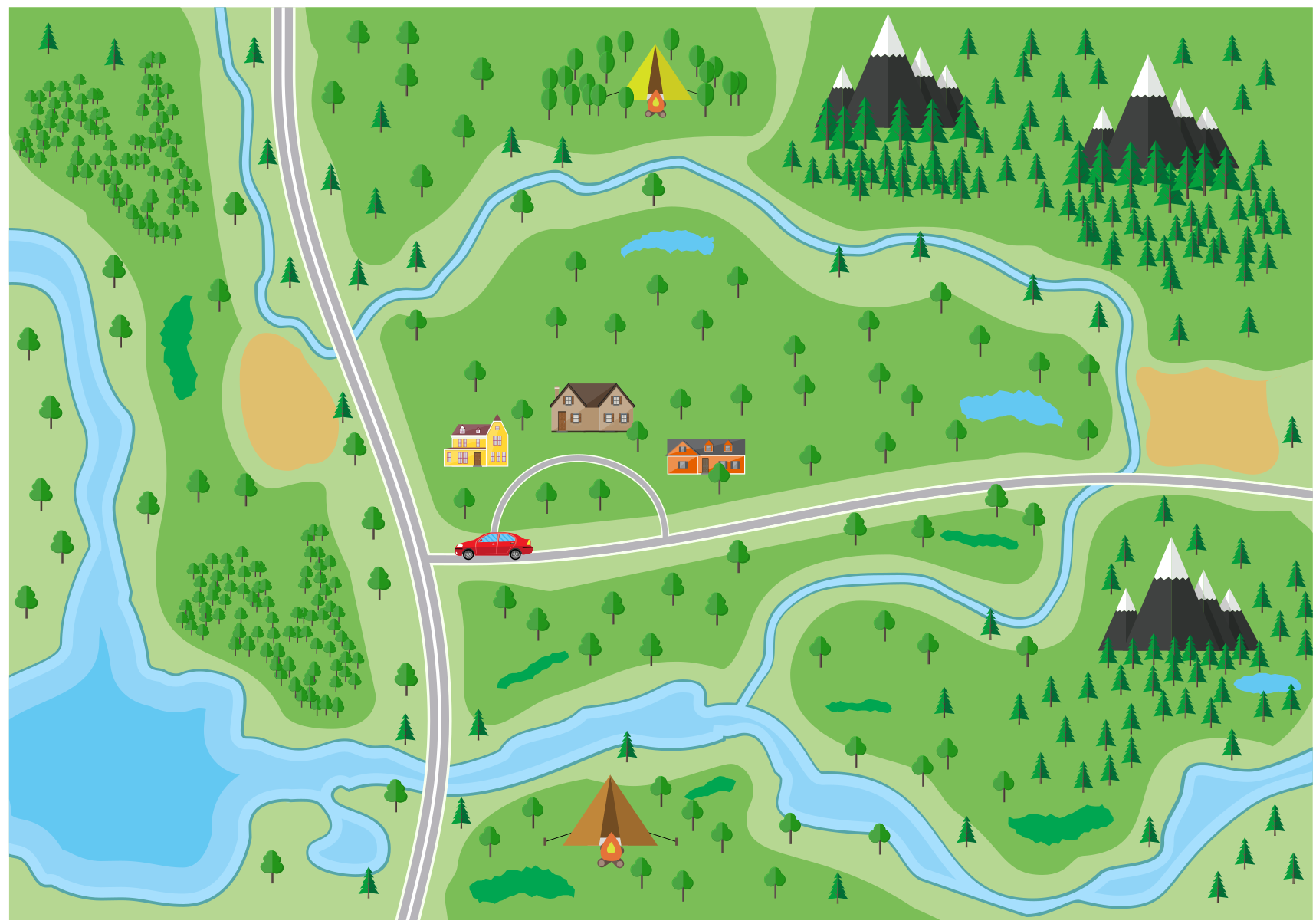 Dywan winylowy ulice interaktywna droga zabaw - TenStickers