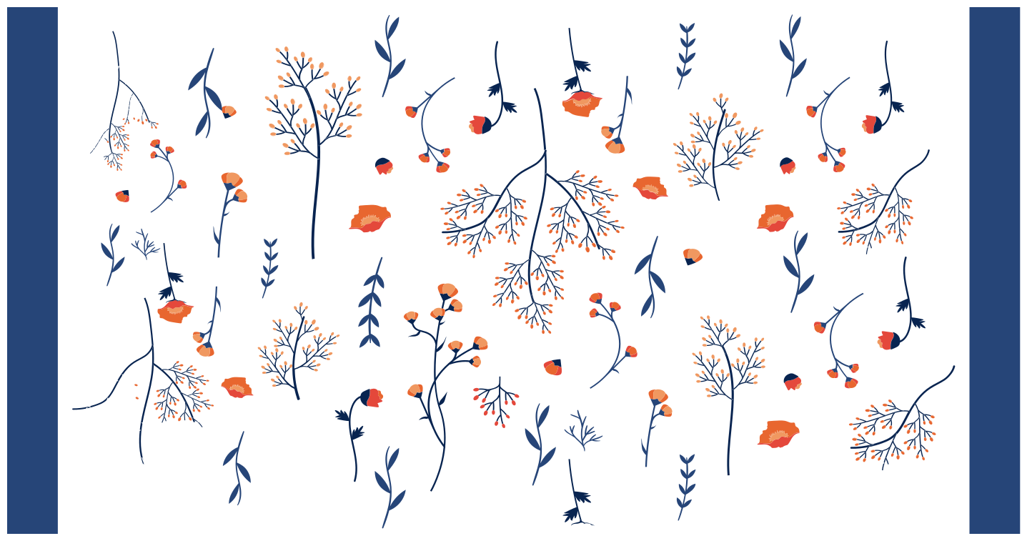 Dywan winylowy w kwiaty i rośliny botaniczny motyw jesienny - TenStickers