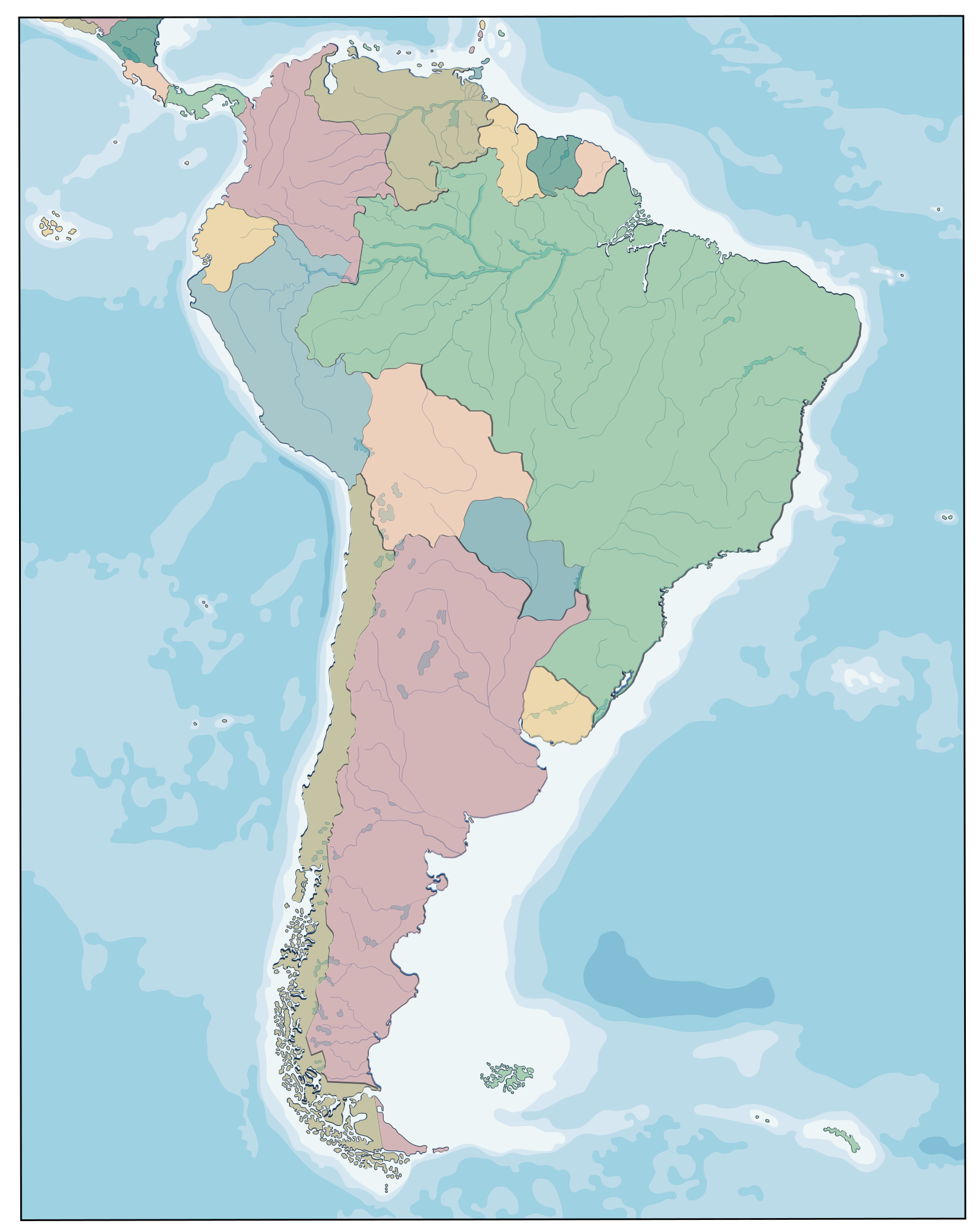 Dywan winylowy mapa świata ilustracja kartograficzna - TenStickers