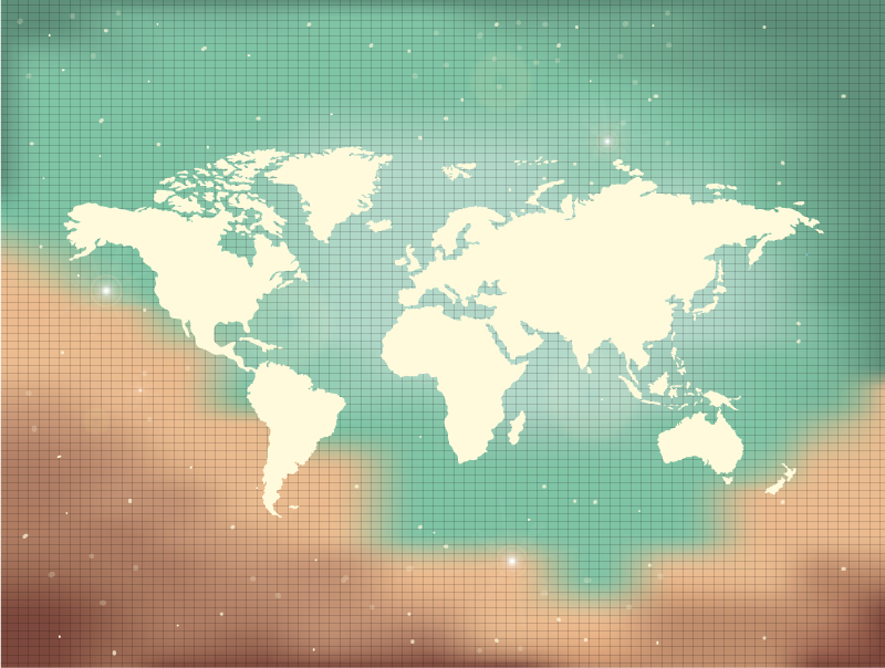 Dywan winylowy mapa świata ilustracja mapy świata - TenStickers
