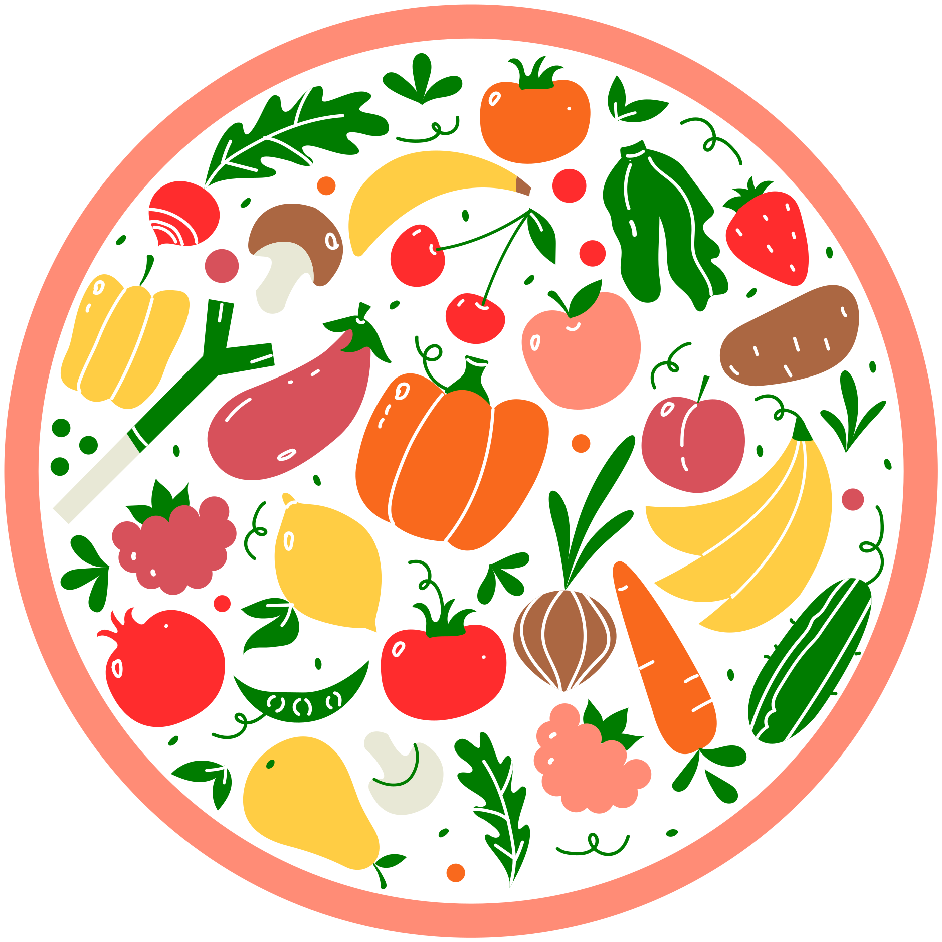 Dywan winylowy w kwiaty i rośliny motyw kolorowych owoców - TenStickers