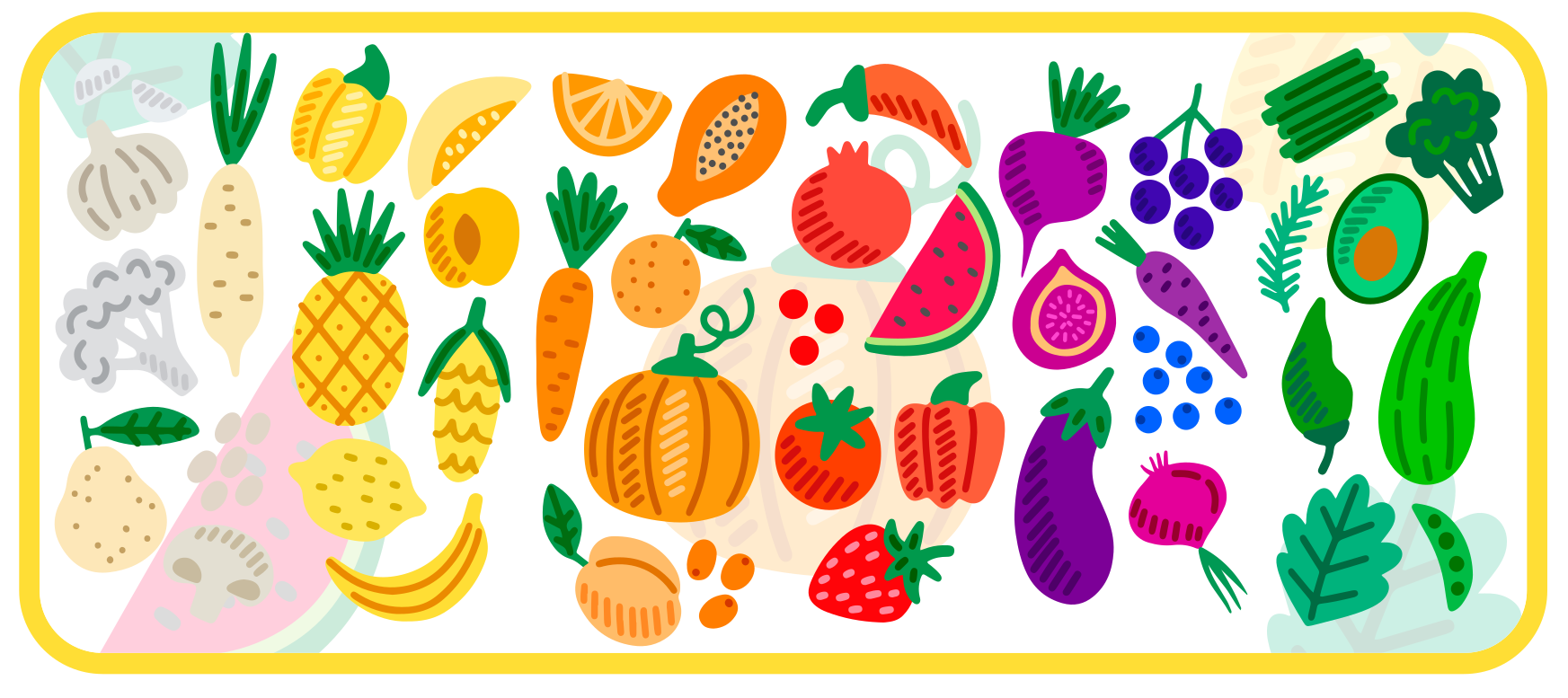 Dywan winylowy w kwiaty i rośliny kolorowy wzór owoców - TenStickers