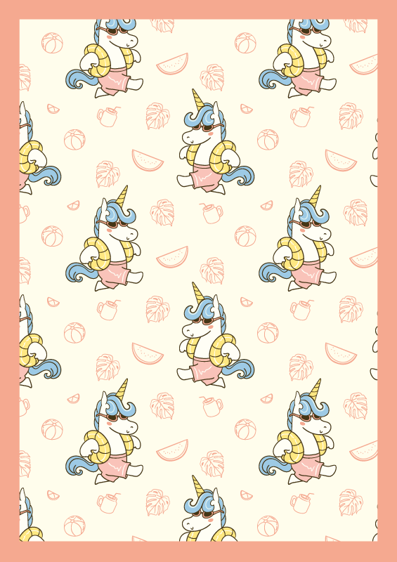 Dywan winylowy dla dziecka wzór jednorożca - TenStickers