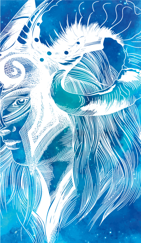 Dywan winylowy zwierzęta mityczna ilustracja kozy - TenStickers