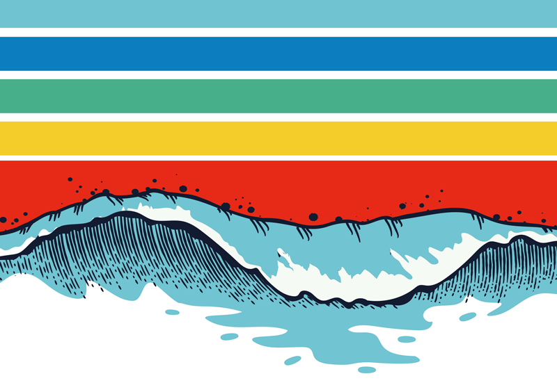 Dywan winylowy Fale vintage - TenStickers