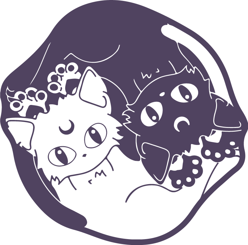 Dywan winylowy Koty anime i ying yang - TenStickers