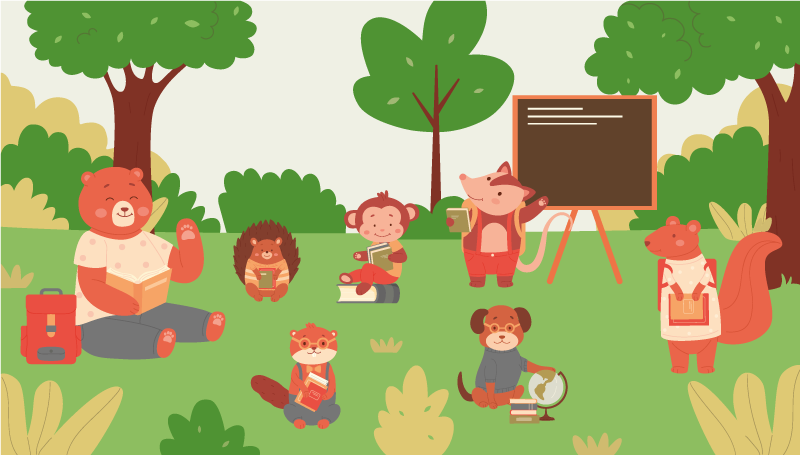 Dywan winylowy dla dziecka klasa w dżungli - TenStickers