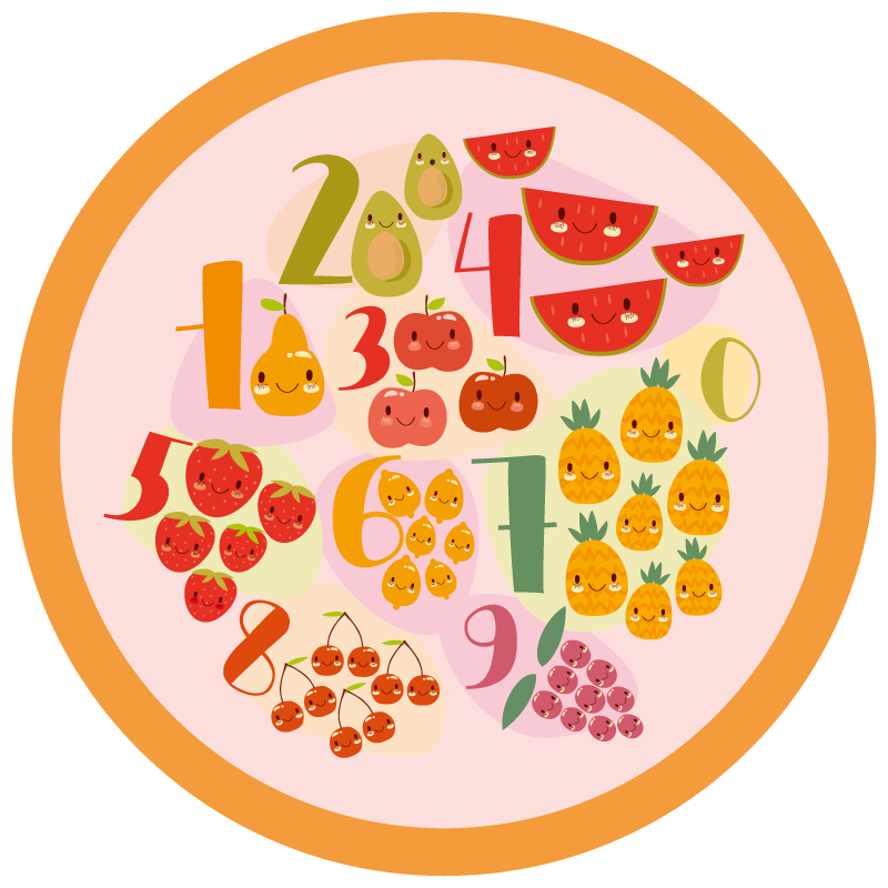 Dywan winylowy z grą owocowe koło liczenia - TenStickers