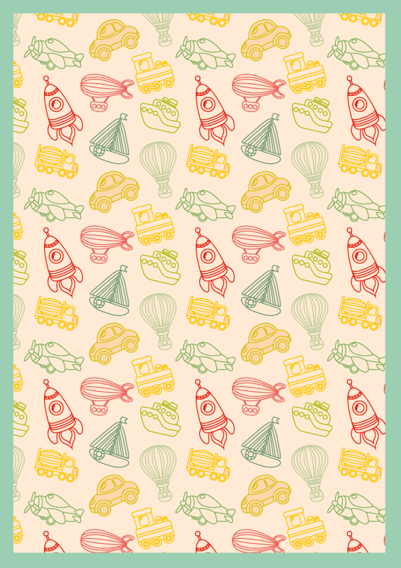 Dywan winylowy dla dziecka zabawny wzór transportu - TenStickers