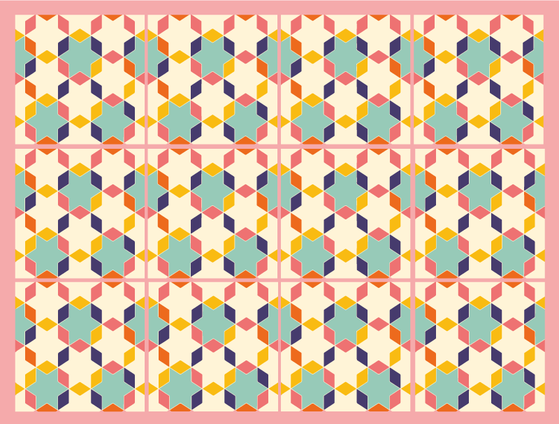 Kolorowe płytki dywanowe - TenStickers