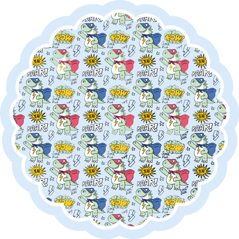 Dywan winylowy dla dziecka dinozaury superbohaterowie - TenStickers