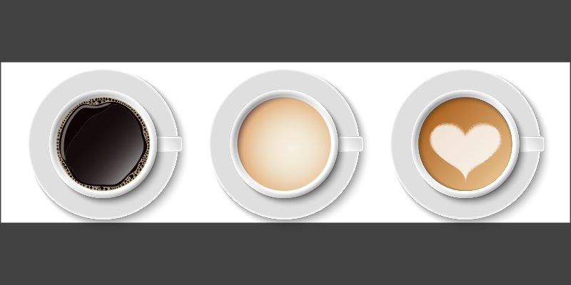 Widok z lotu ptaka różne kawy nowoczesny dywan - TenStickers