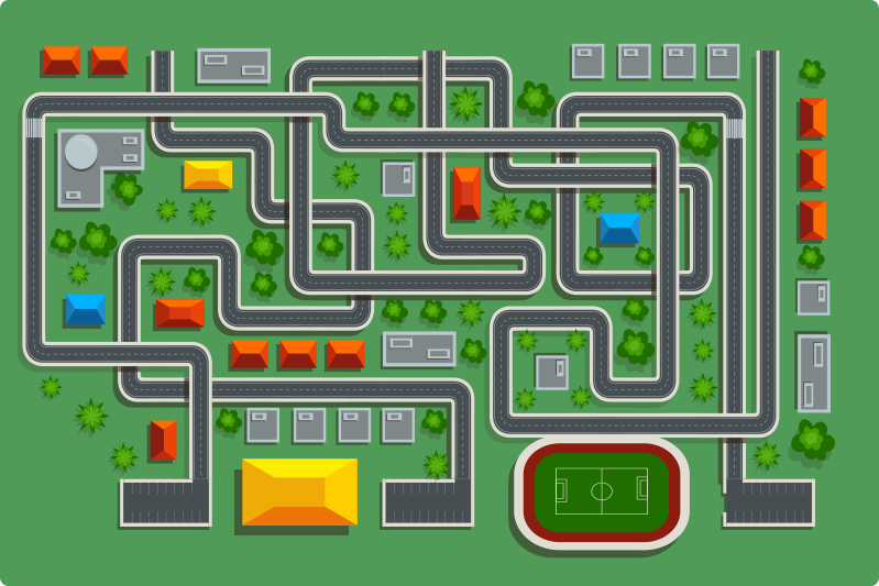 Dywan winylowy ulice projekt jezdni miejskiej - TenStickers