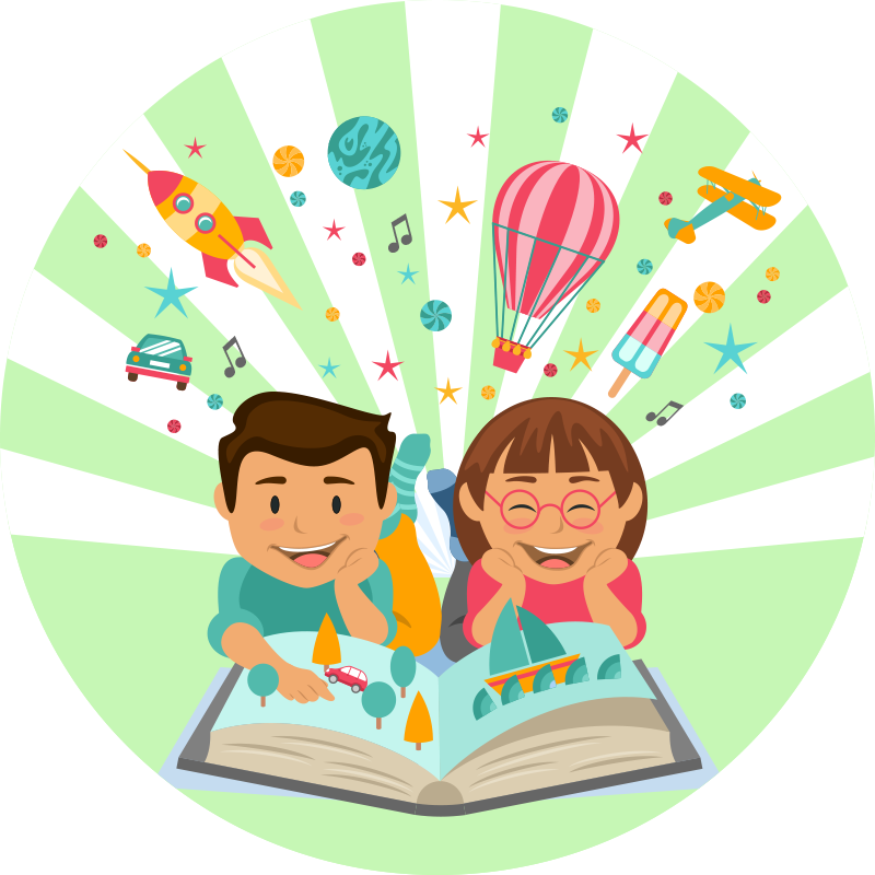 Dywan winylowy dla dziecka wyobraźnia czytania - TenStickers