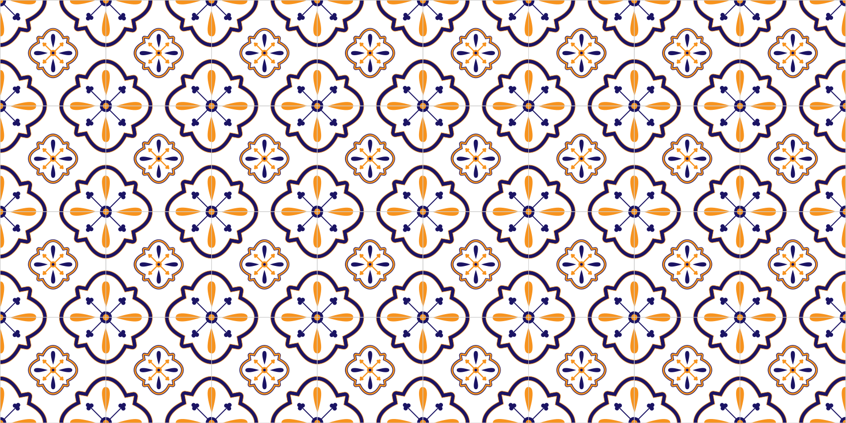 Dywan winylowy do kuchni replika płytek kwiatowych - TenStickers