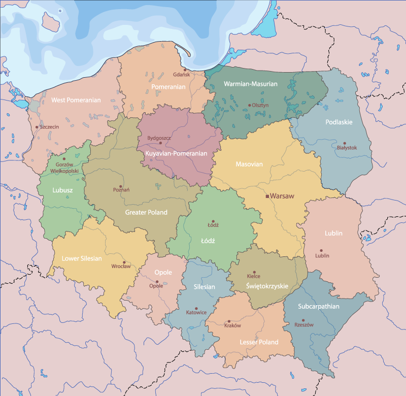 Dywan z kolorową mapą polski i mapą świata - TenStickers