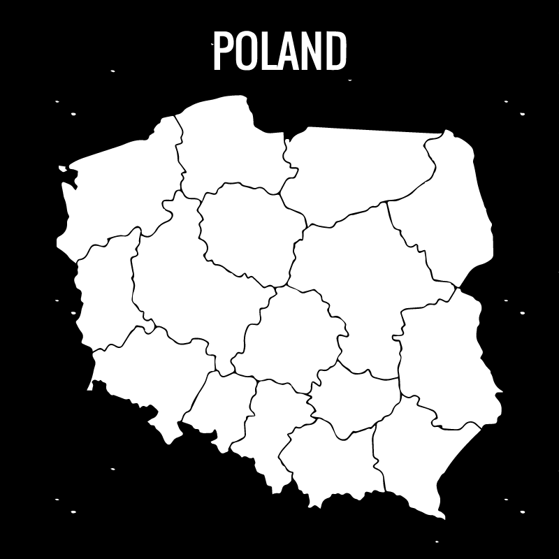 Dywan winylowy Biała mapa Polski - TenStickers