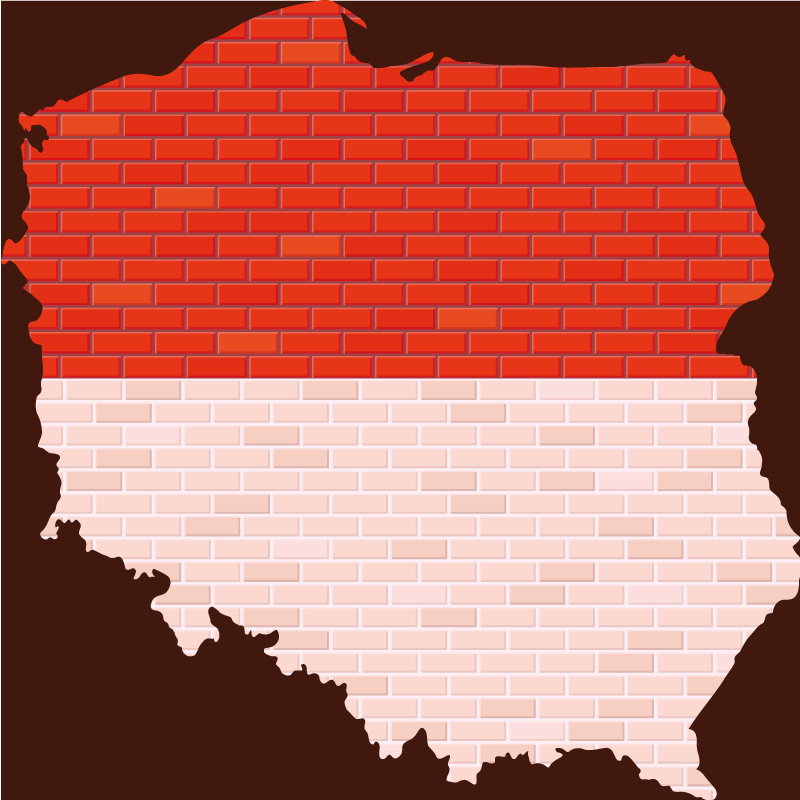 Polska mapa cegły dywan mapa świata - TenStickers